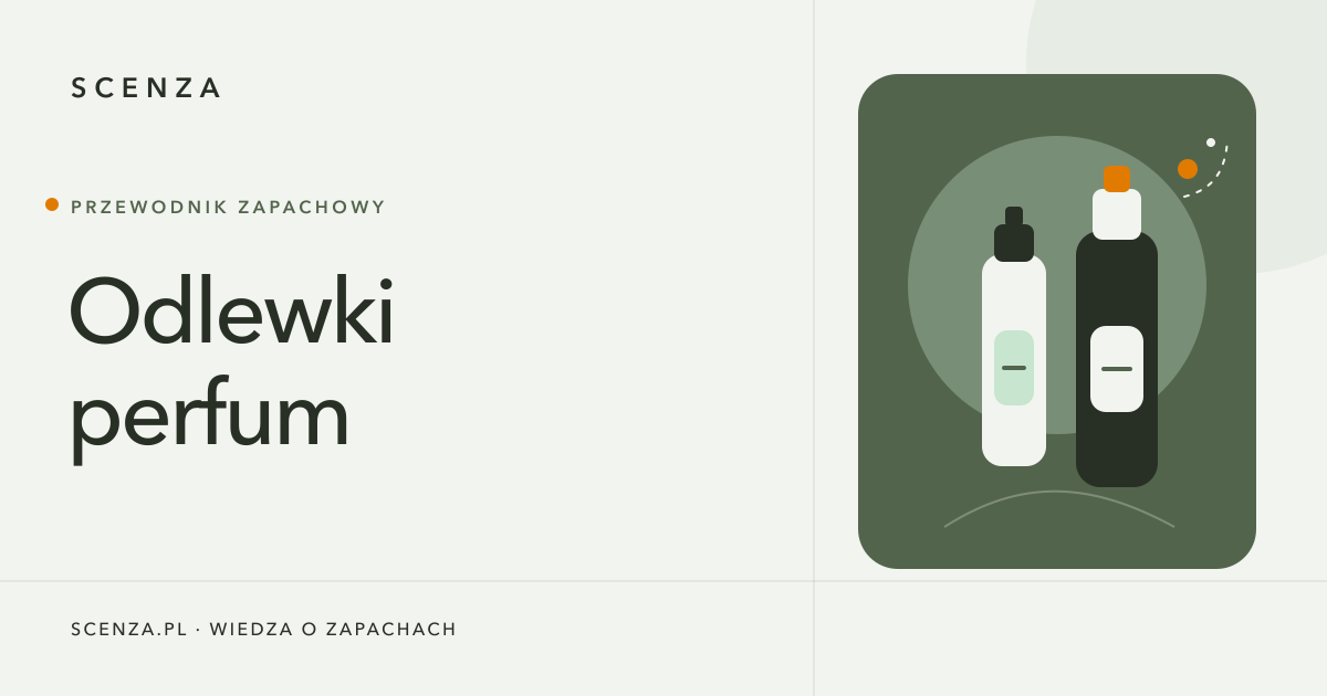 Mały atomizer z odlewką perfum obok pełnego flakonu na jasnym, kamiennym blacie